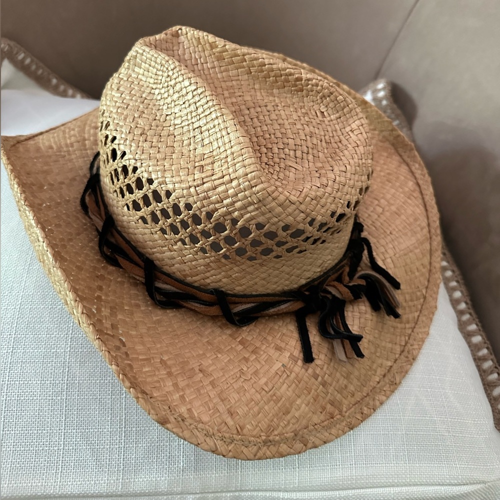 Shady Brady Straw Cowboy Hat with Black Braided Band